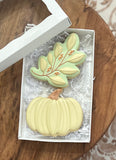 Pumpkin and Leaves Gift Box of 2 Cookies