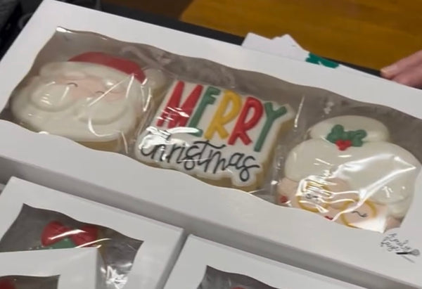 Santa and Mrs Claus Christmas Boxed Gift Set of 3 Cookies
