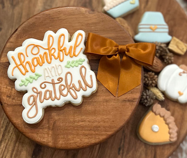 Thankful and Grateful Large Gift Cookie