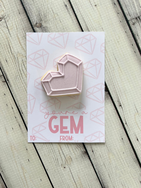 You're a Gem Valentines Cookie Card
