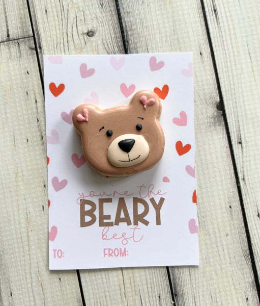 You're the Beary Best Valentines Cookie Card