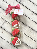 Chocolate Covered Strawberries Mini Cookies (sets of 4 or 12)