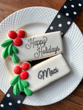 Christmas Holly Place Card Cookie