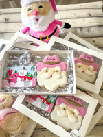 Personalized Cowboy Santa Cookie