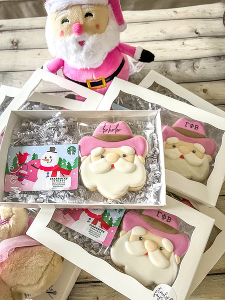 Personalized Cowboy Santa Cookie