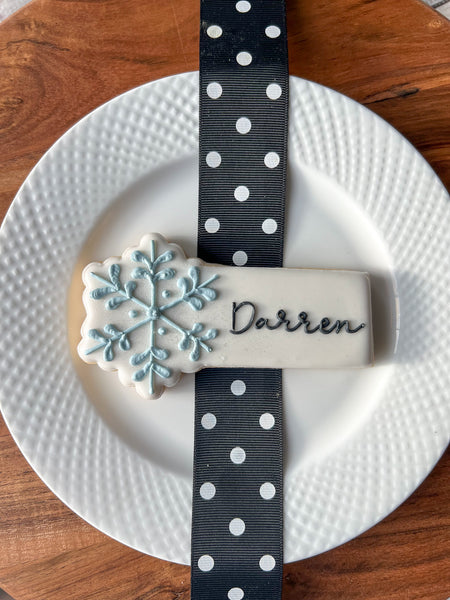 Snowflake Place Card Cookie