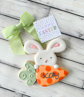 Personalized Bunny and Carrot Gift Cookie
